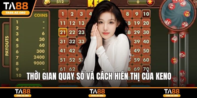 Thời gian quay số và cách hiển thị của Keno